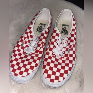 Men’s Red Checkered Authentic Sneakers 🌵10.5